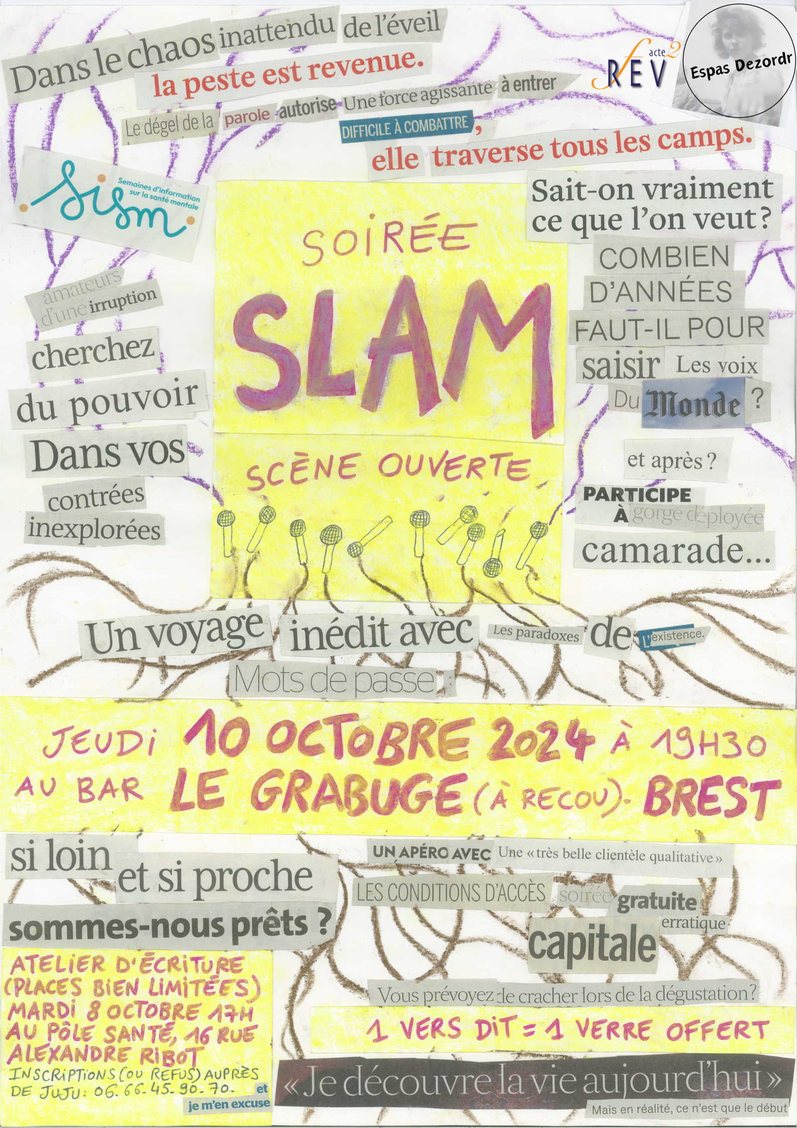 Soirée slam – scène ouverte Espas Dezordr SISM 2024